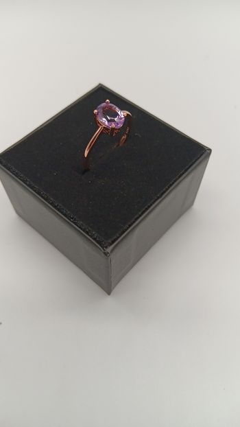 Bague en argent pierre améthyste. Bijoux femme