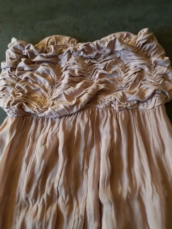 Robe bustier en soie S vieux rose - photo numéro 9