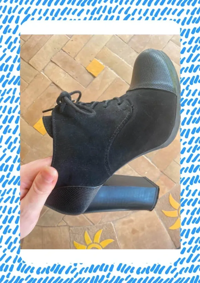 Bottines à talons noir MyB chaussea 39 40 - photo numéro 7