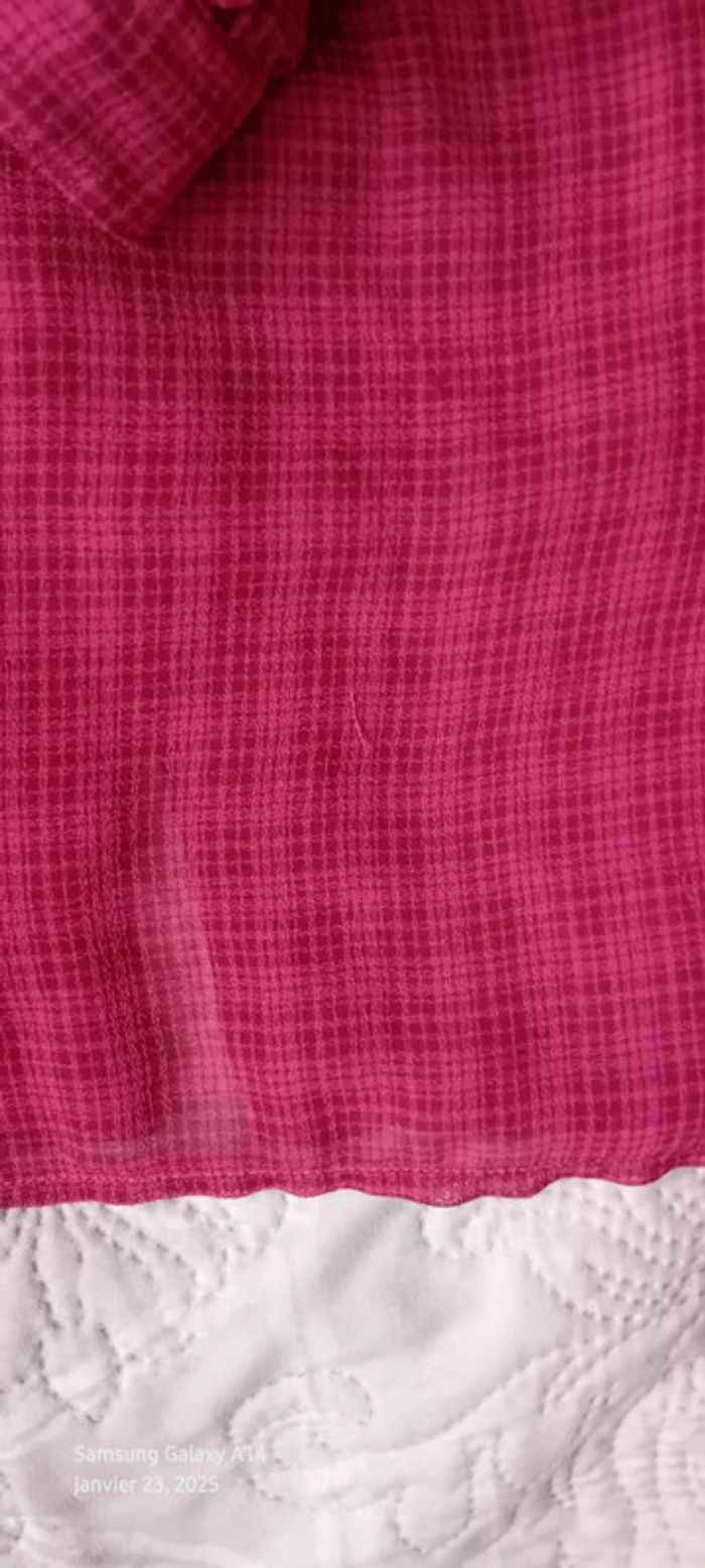 Chemise légère vintage motif carreaux avec poches fuschia femme 40 Line de Raux Paris - photo numéro 17