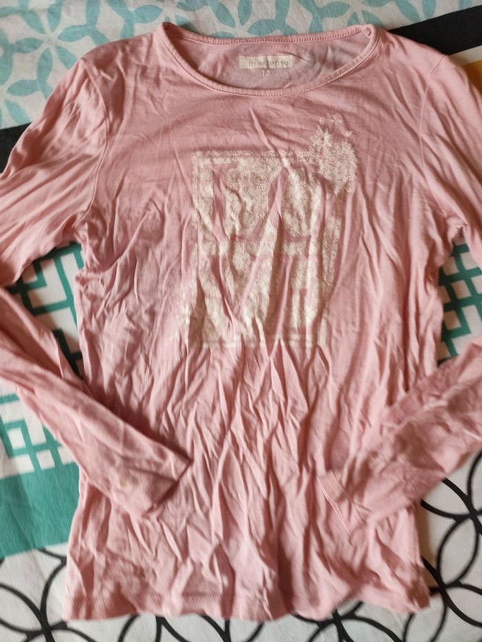 T-shirt manches longues rose - photo numéro 3