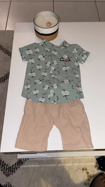 Ensemble chemise short 12 mois