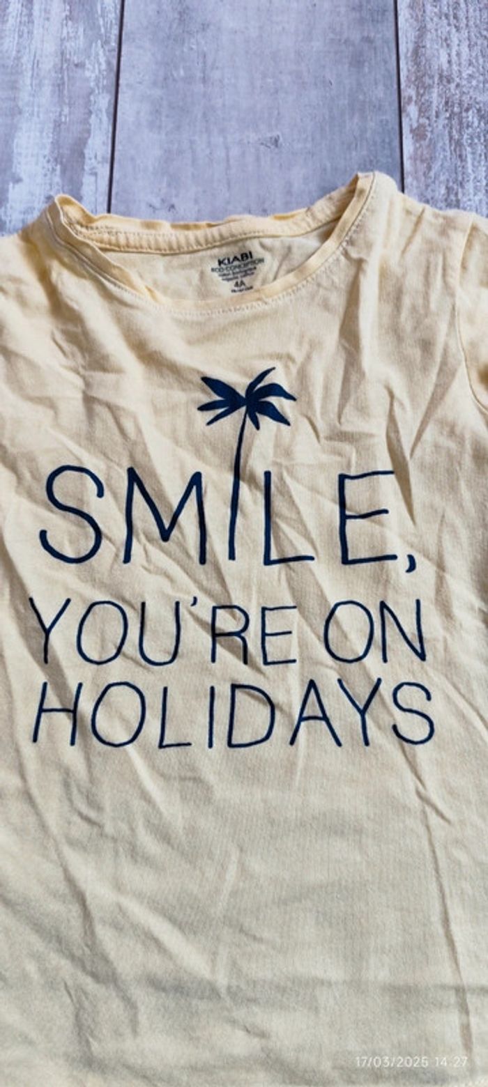 T-shirt jaune Kiabi T4A - photo numéro 2