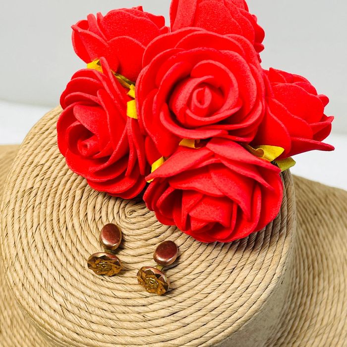 🔥 Rare boutons de manchettes vintage. Rond motifs fleuri. - photo numéro 3