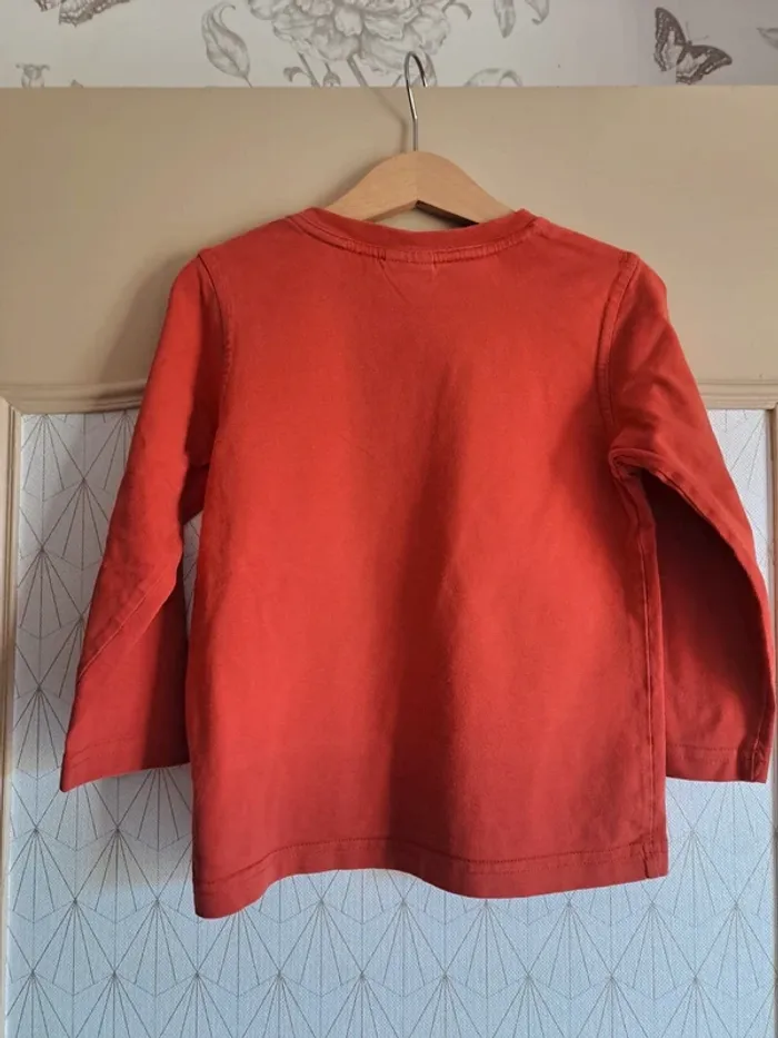 T-shirt garçon 4 ans rouge oranger Sergent major ML tbe - photo numéro 3