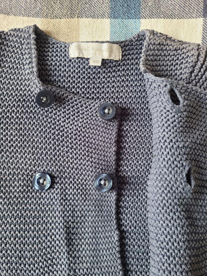 Joli gilet caban Cadet Rouselle bleu - 6 mois - photo numéro 3