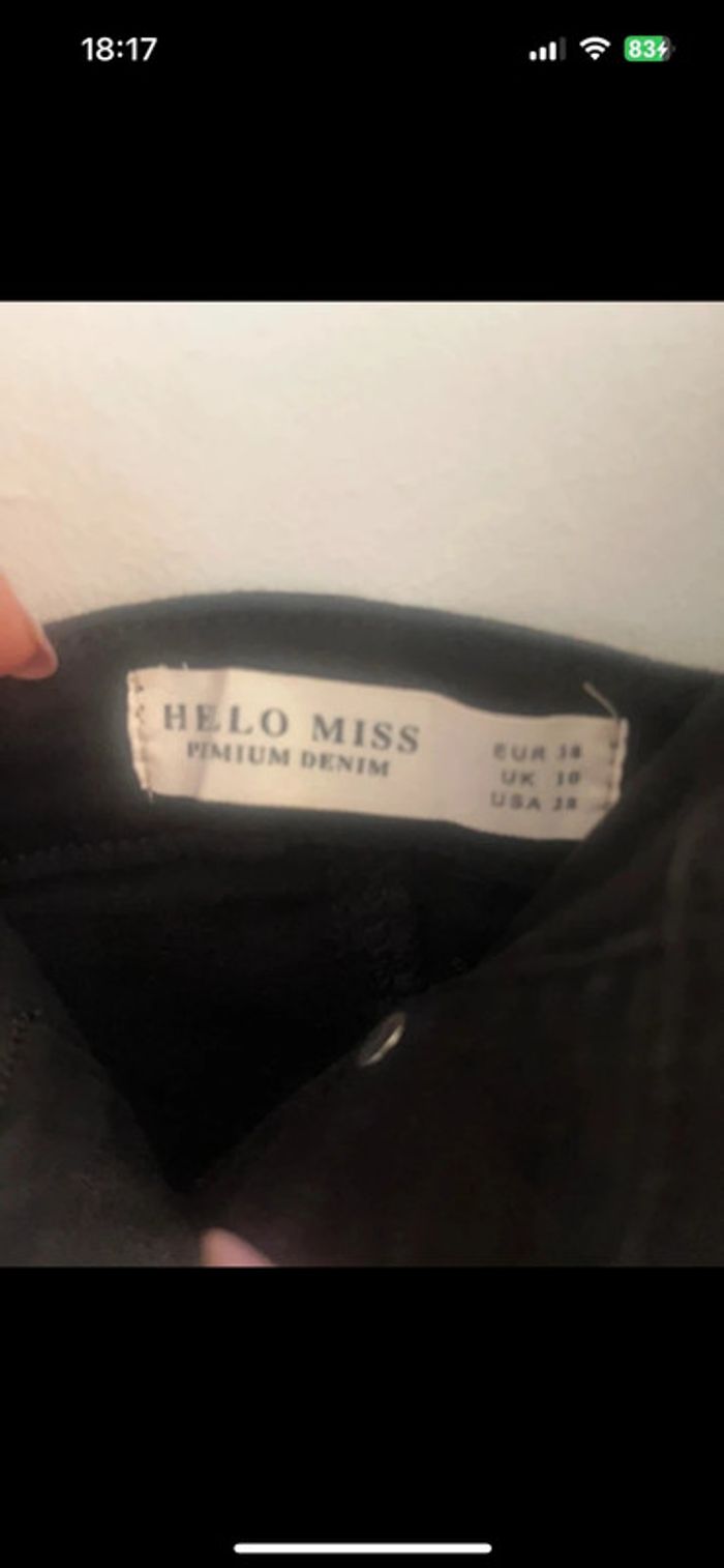 Robe salopette noire en jean – taille 38 - photo numéro 4