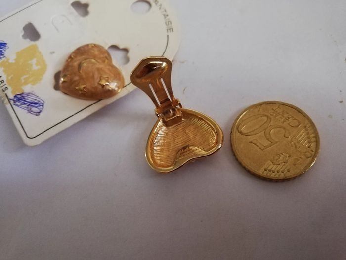 Sublissimes b o clips coeurs vintage authentique neuves - photo numéro 4