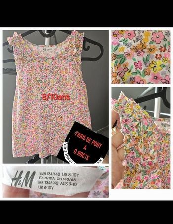 Tee-shirt debardeur fille 8/10 ans h&m