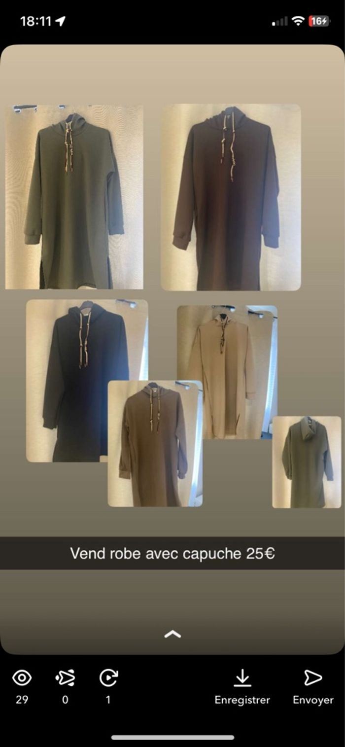 Robe femme avec capuche