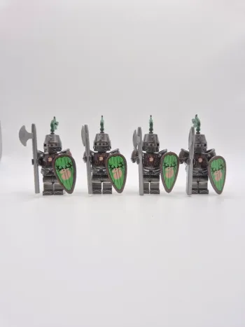 Figurines type lego 4 soldats chevaliers Du Cerf