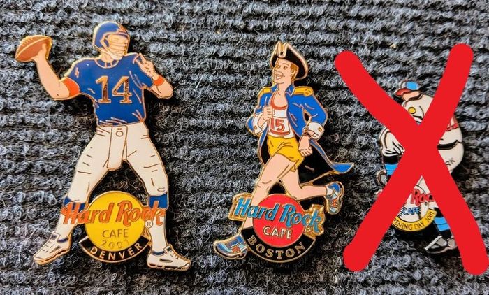 Lot de 2 pin's hard rock café thème sports US