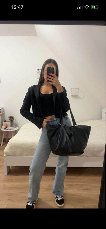 Jean droit taille haute