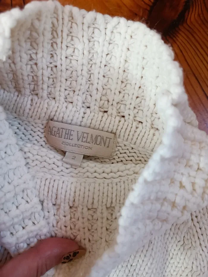 Pull col roulé blanc façon laine 40 Agathe velmont - photo numéro 3