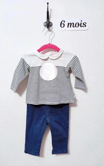 Ensemble Obaïbi bébé fille taille 6 mois