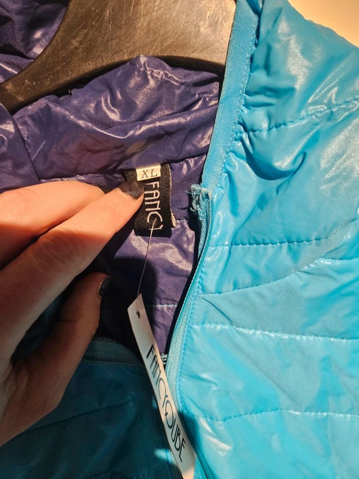 Manteau neuf avec étiquette bleu Fancyqube XL (taille plus du M/L) - photo numéro 4
