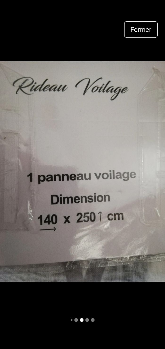 Panneau voilage 140x250 cm gris blanc neuf - photo numéro 4