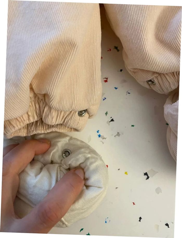 Combinaison pilote en velours rose Bonpoint 12 mois - photo numéro 7