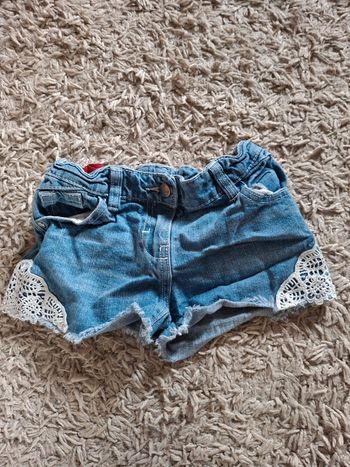 Short en jean avec dentelle fille 6 ans tissaia