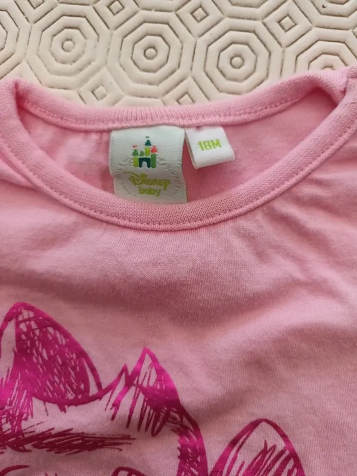Tee-shirt Disney baby 18 mois rose - photo numéro 2