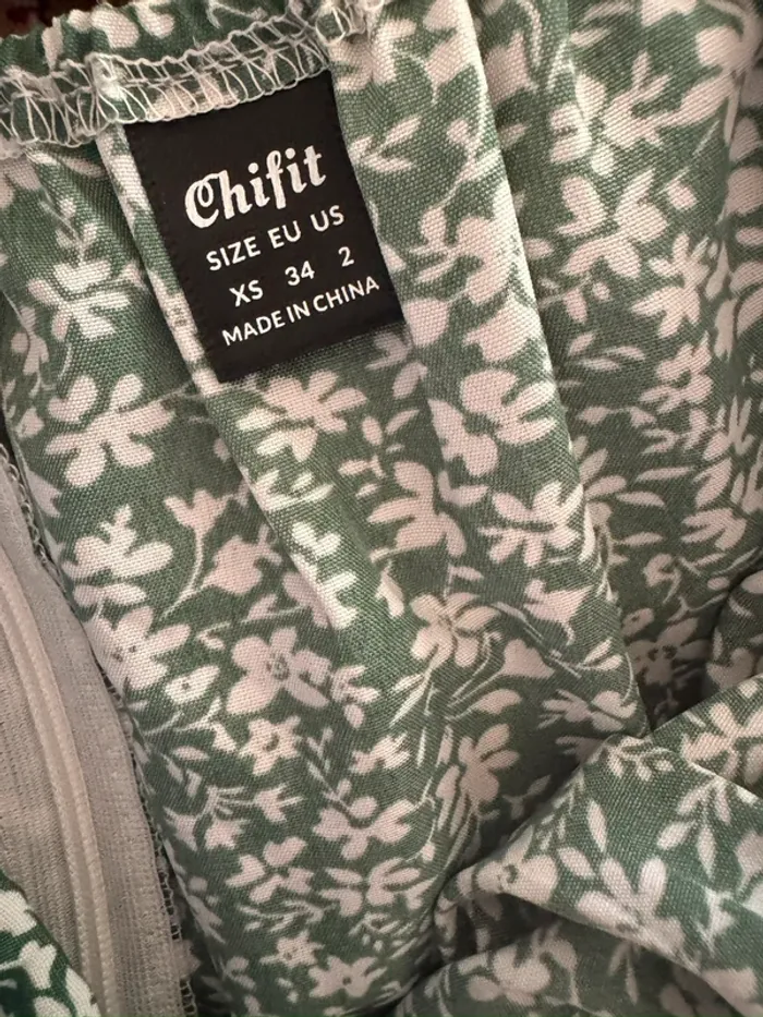 Robe fleur vert Shein - Taille XS - photo numéro 3