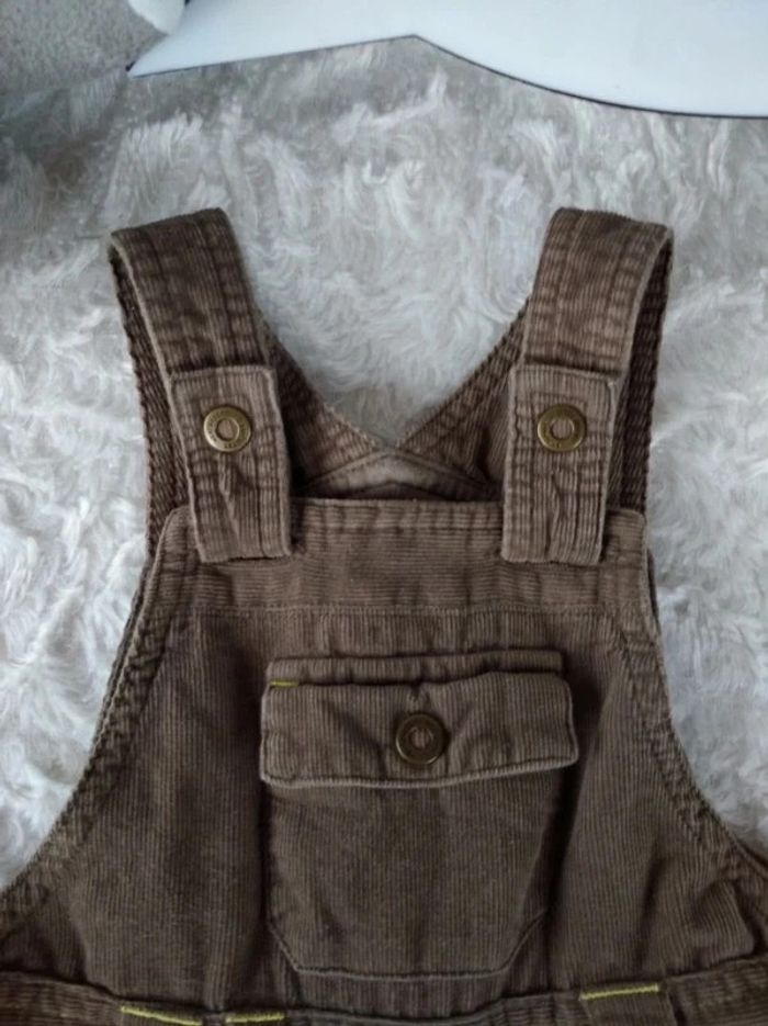 Salopette doublée velours Garçon 12 mois Vertbaudet 100% coton - photo numéro 3