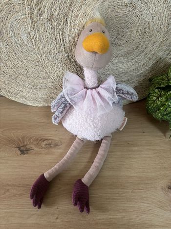 Doudou autruche pétunia rose bazar moulin roty