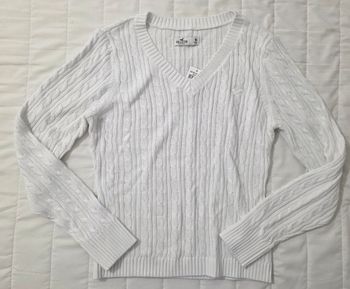 Haut en maille blanc Hollister neuf