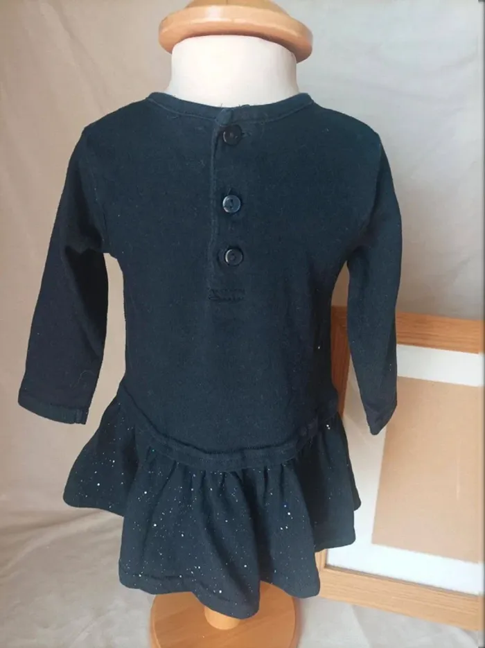 Tunique manches longues noir fille 6 mois - photo numéro 3