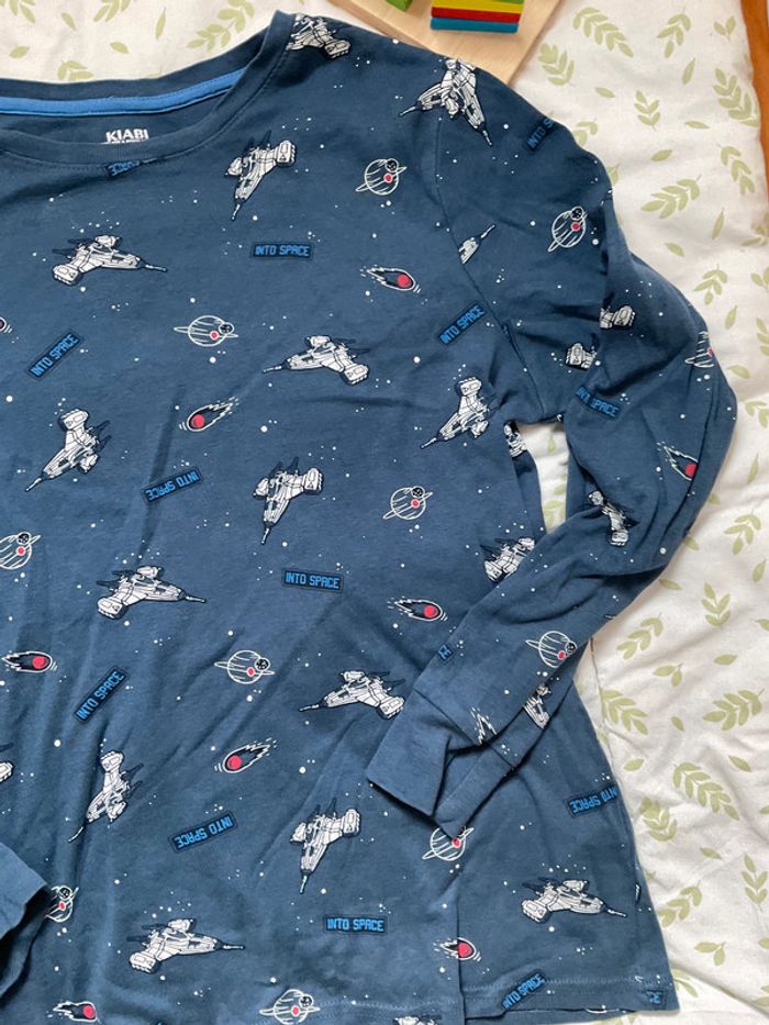 pyjama 2 pièces en coton marine motifs espace 14 ans kiabi - photo numéro 6
