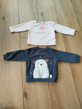 Lot 2 pulls chauds bébé fille 18 mois