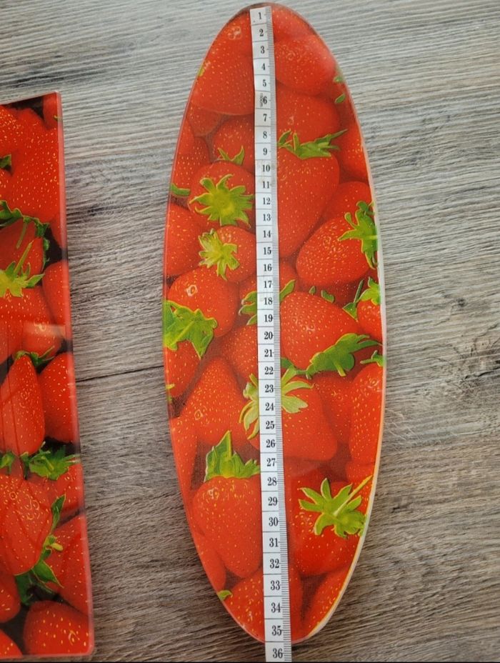 Lot de 2 plateaux motif fraises - photo numéro 7