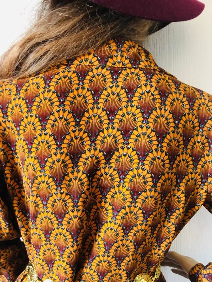 🍁Chemise longue S/36 hippie chic boho vintage retro 70s style long shirt🍁 - photo numéro 13