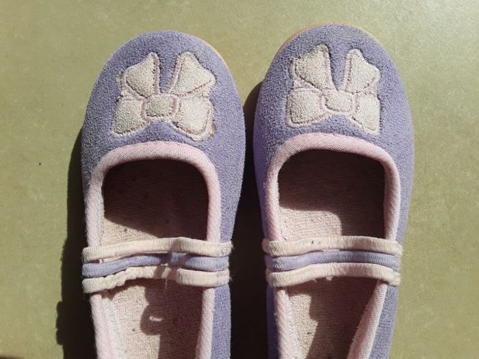 Chaussons ballerines fille violet et rose en 27