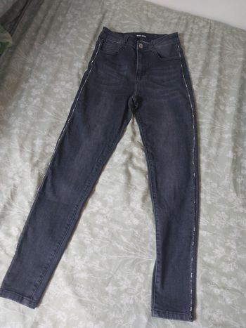 Jean slim fille / femme T34 – MISS BON – Détail perlé