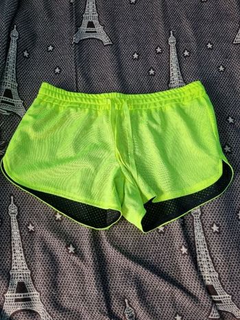 Short de sport réversible jaune fluo et noir 38-40