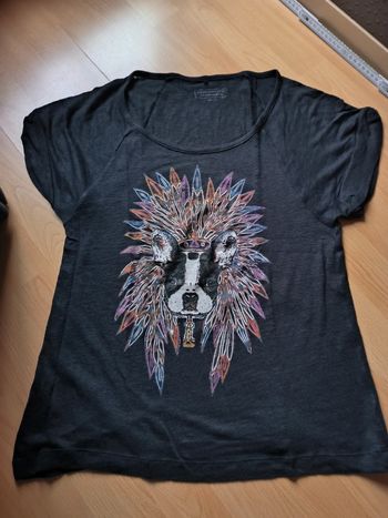 T-shirt gris-noir Comptoir des cotonniers taille 1