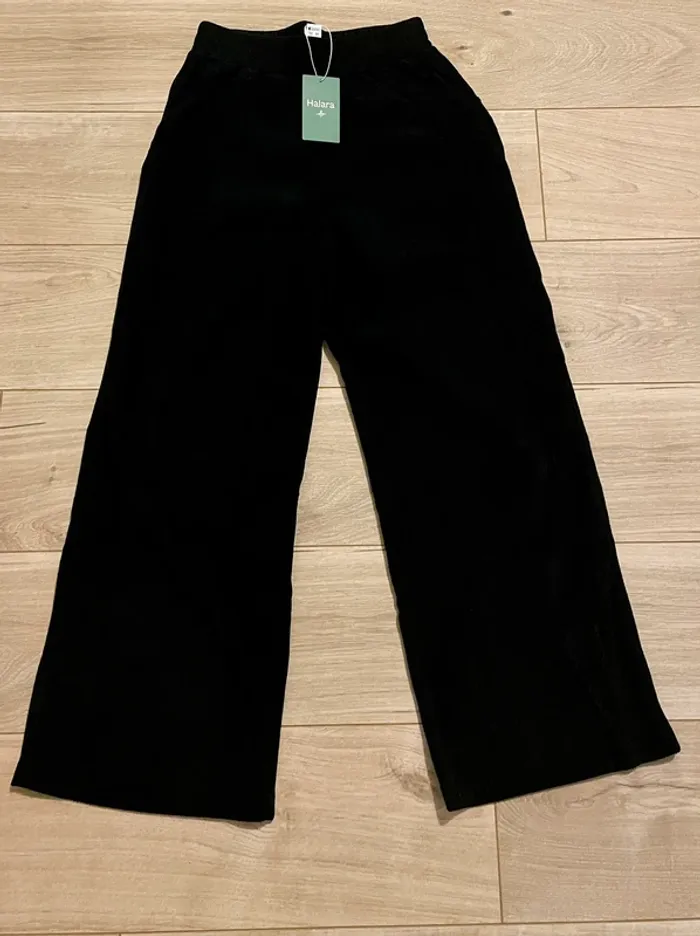 Pantalon large velours noir Halara XS Petite