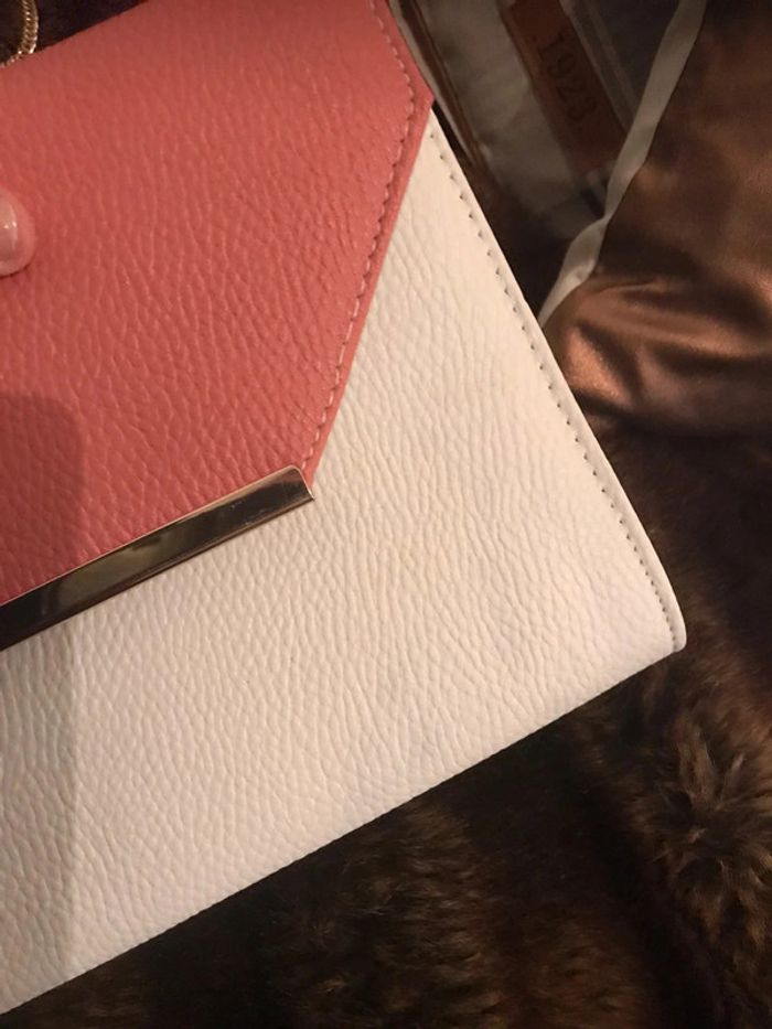 sac bandouliere rose saumon et beige neuf etisuette - photo numéro 3