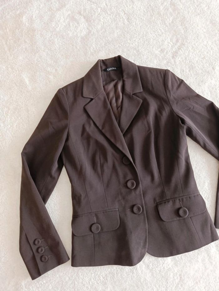 Veste blazer Caroll marron 36 3 boutons - photo numéro 6