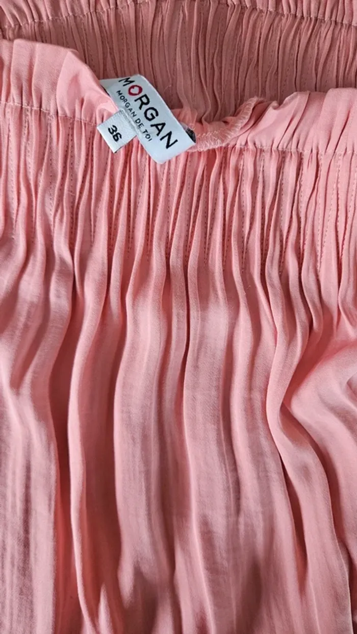 New  Jupe longue rose fluide, taille 36, Morgan - photo numéro 2