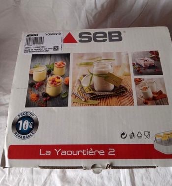 SEB La Yaourtiere 2 Avec écran LCD 2 Programmes automatique Yaourt 8 pots