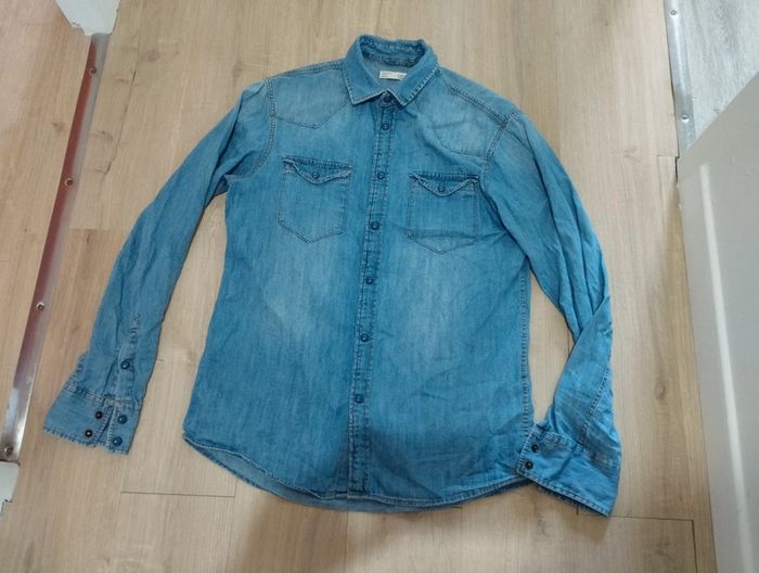 Chemise en jean manches longues homme Celio - photo numéro 2
