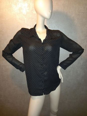 chemise noire à pois blanc la halle taille 38