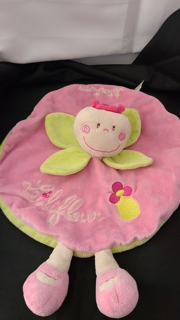 Titoutam doudou Lilifleur papillon plat rond rose vert