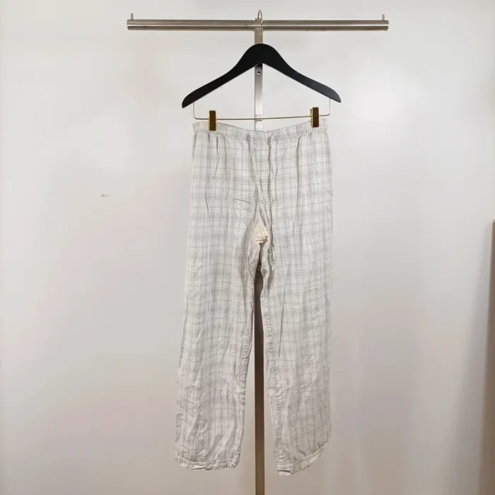 Pyjama 2 pièces Miss Helen à carreaux beige 100 % coton – taille 42-44, coupe loose A1062 - photo numéro 11