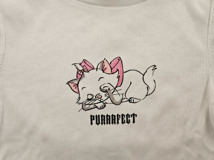 Tee shirt blanc marie des Aristochats H&M 12 14 ans - photo numéro 2