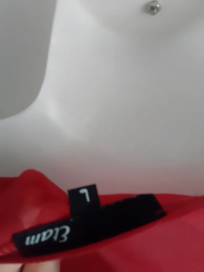 Top blouse Etam bi matière rouge taille L - photo numéro 3