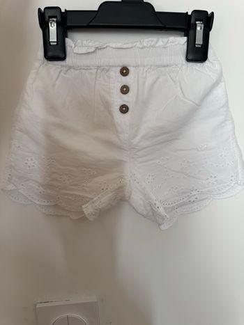 Short blanc broderie