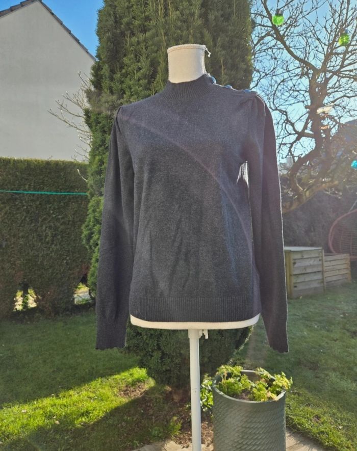 Pull manche longue coton et laine taille S/M